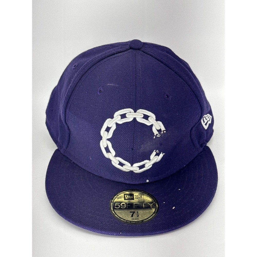 Crooks Castles Chain Fashion Hat 7 1 Purple Cotton Fitted Graphic 59FIFTY Men